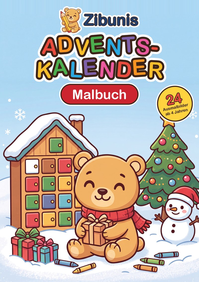 Zibunis Adventskalender-Malbuch
