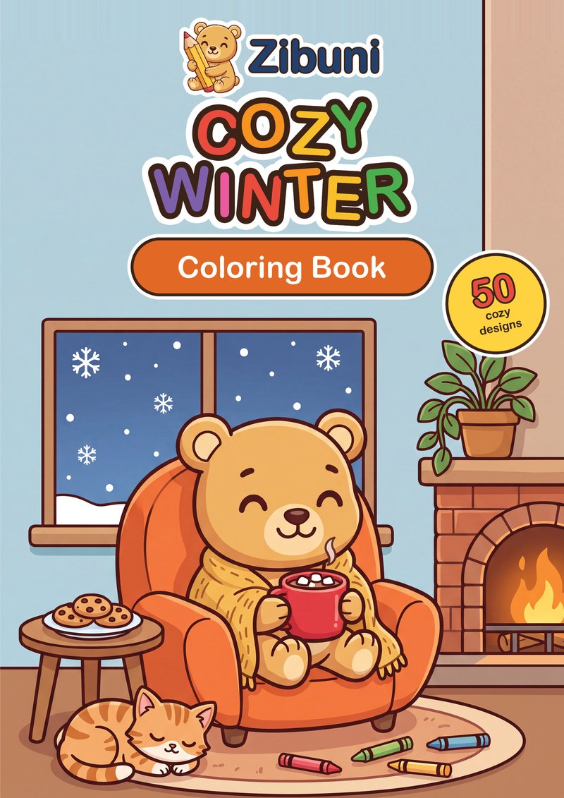 Zibuni Cozy Winter Coloring Book