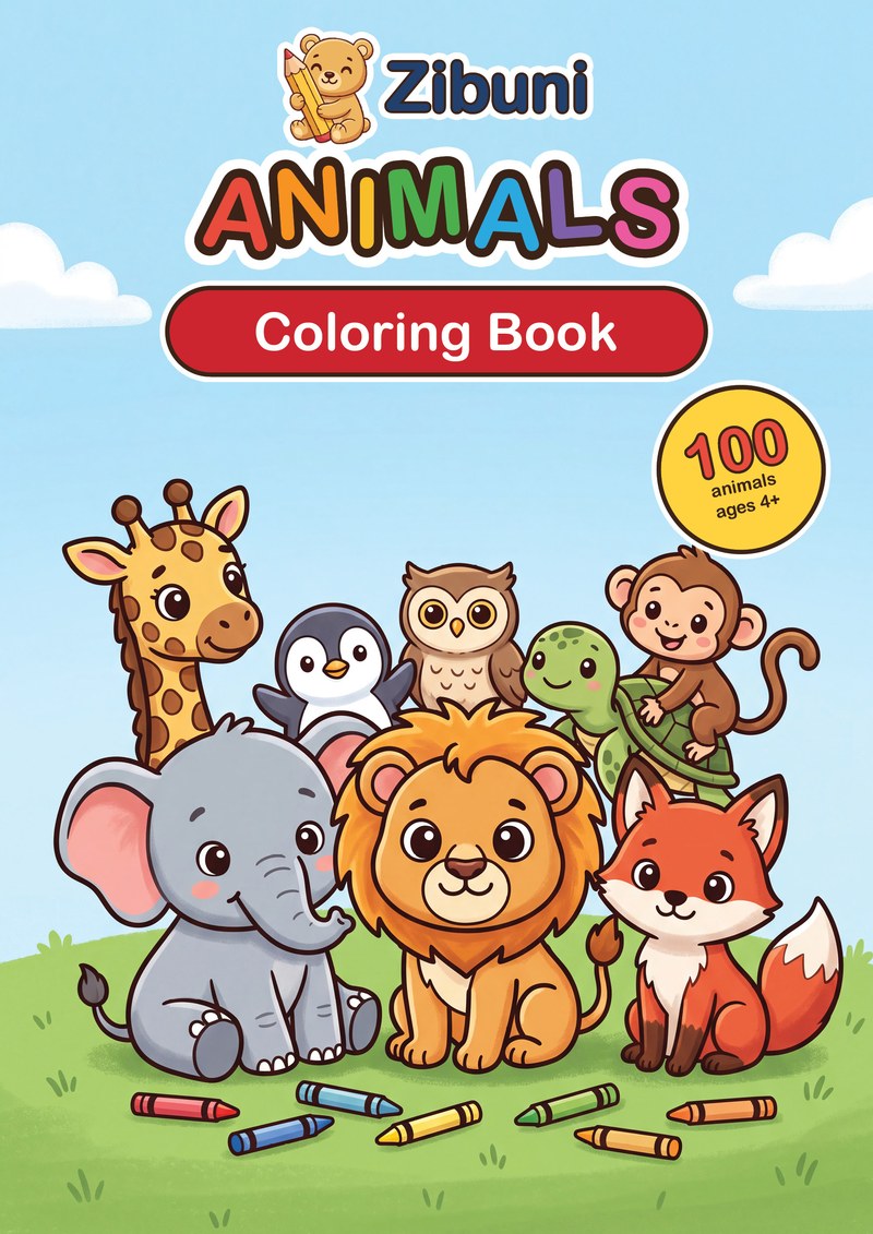 Zibuni Animals Coloring Book